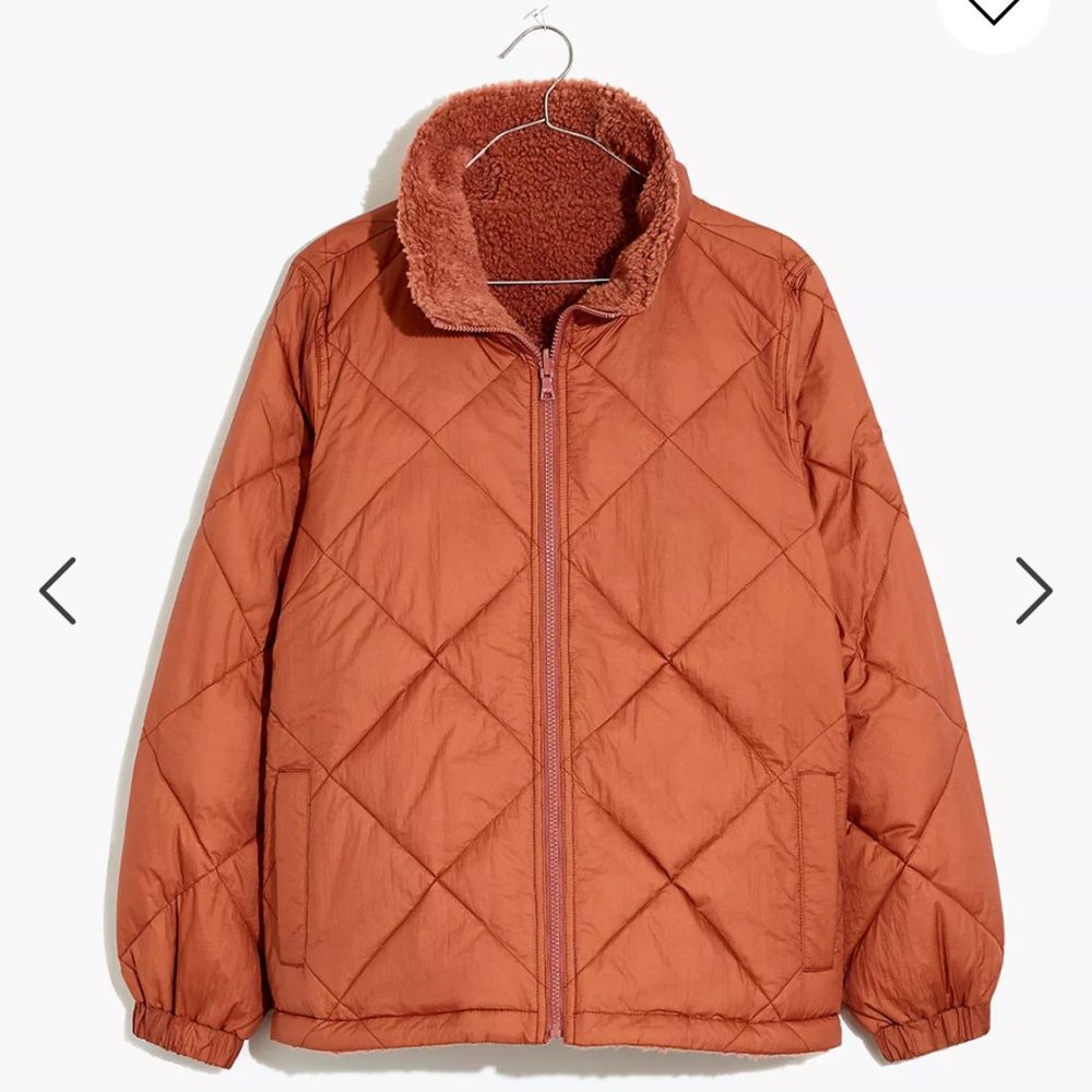 Madewell Reversible Sherpa Puffer Jacket - LIKE NEW!